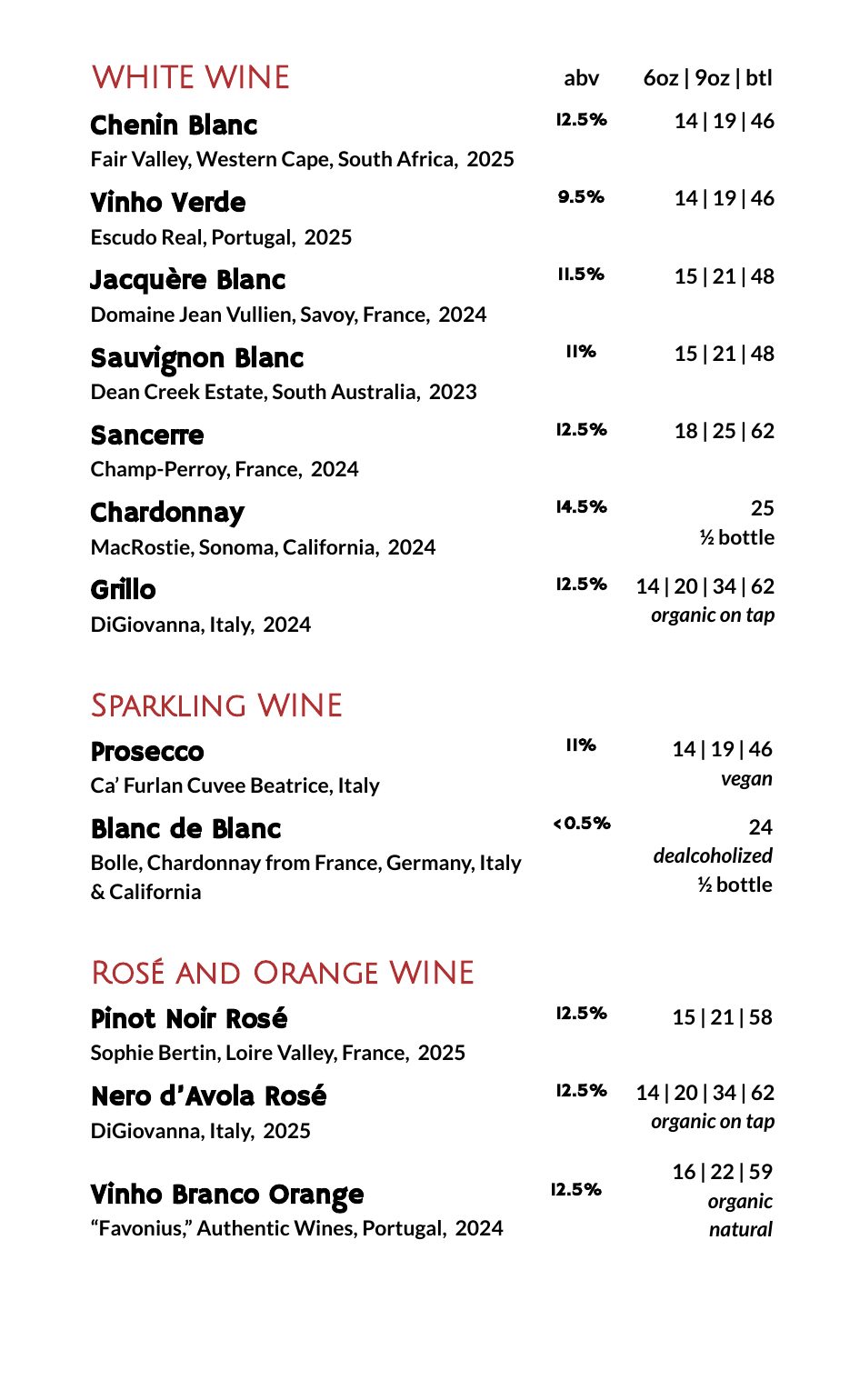 Bar Menu - Page 3
