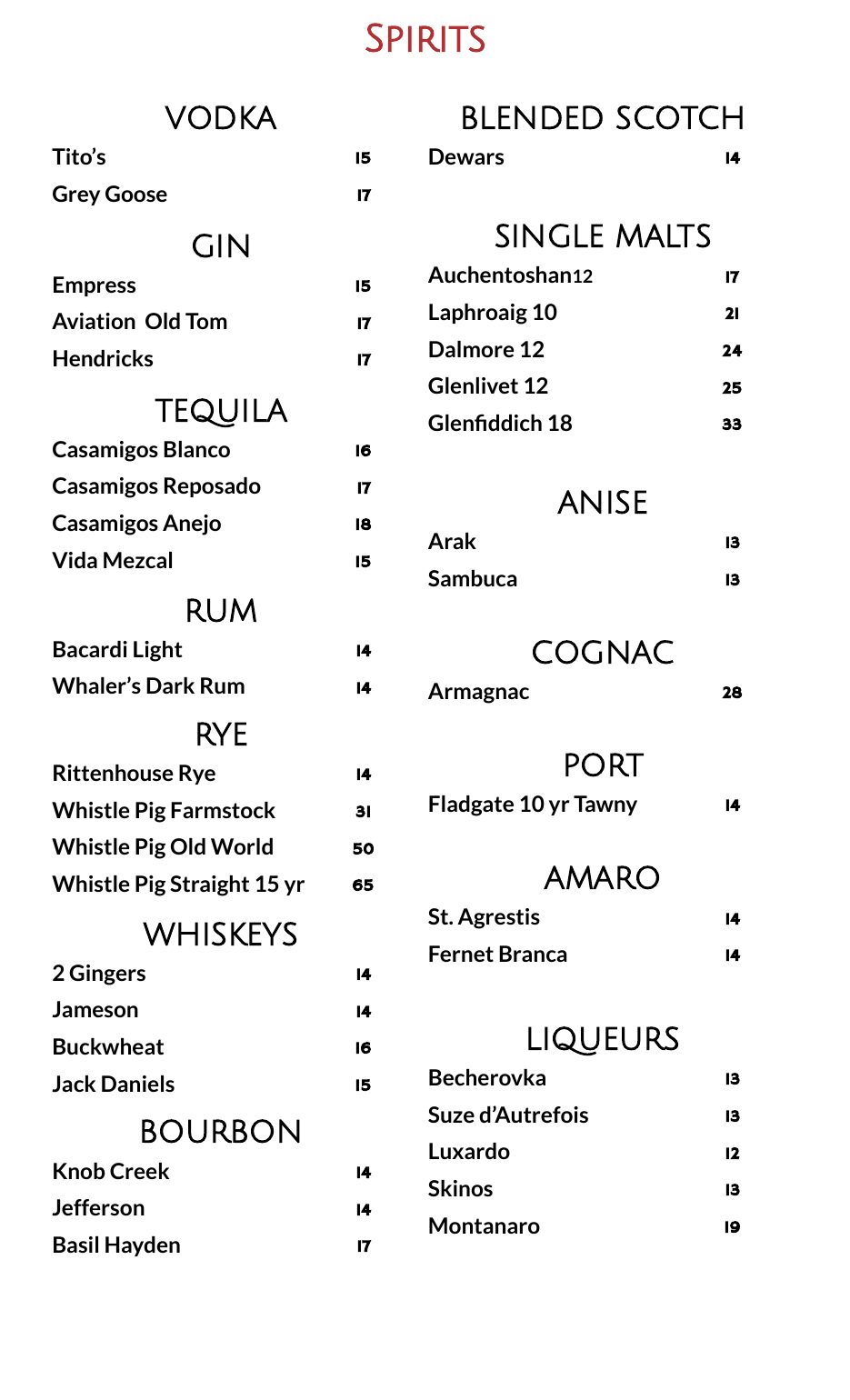Bar Menu - Page 4