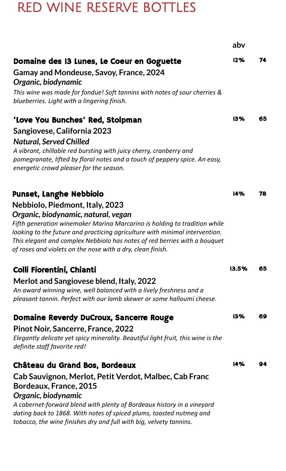 Bar Menu - Page 8