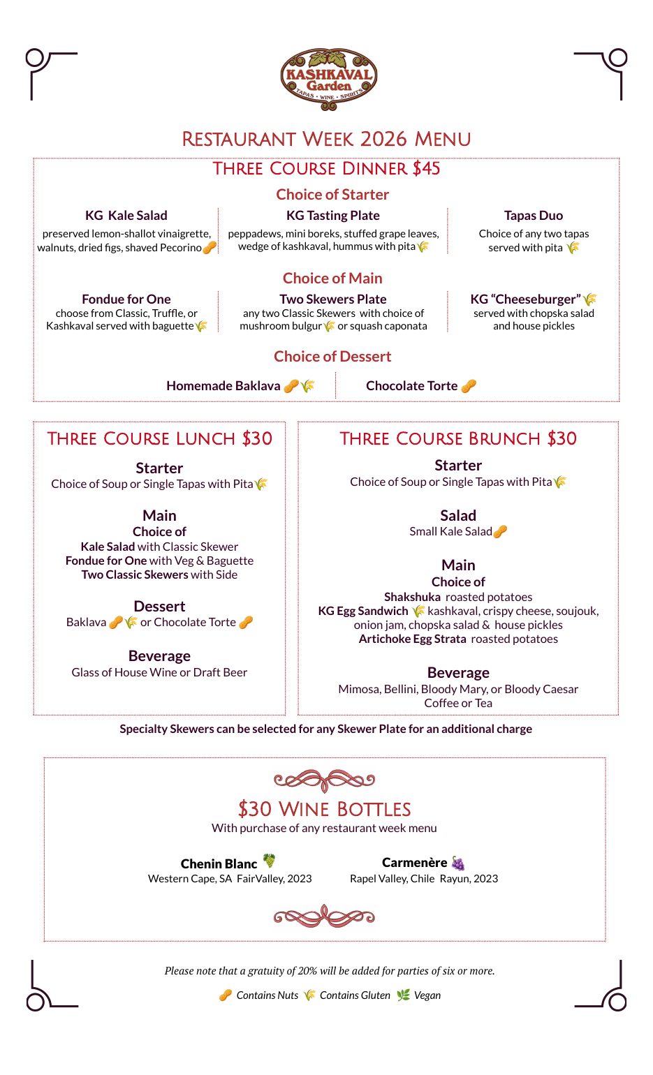 NYC Restaurant Week Menu - Page 1